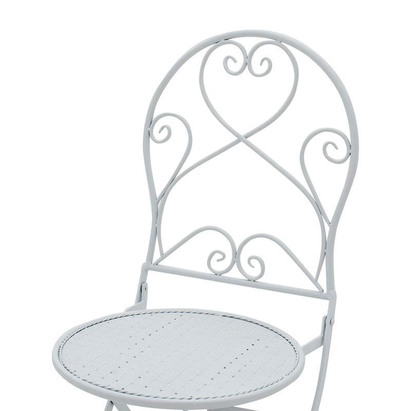 Set Masa si Scaune Gradina Walen 3 Piese Negru, Alb, 60x60x93 cm - Alb