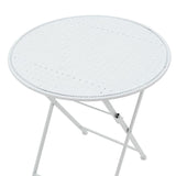 Set Masa si Scaune Gradina Walen 3 Piese Negru, Alb, 60x60x93 cm - Alb