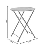Set Masa si Scaune Gradina Walen 3 Piese Negru, Alb, 60x60x93 cm - Alb