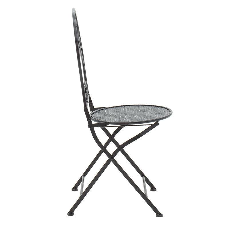 Set Masa si Scaune Gradina Walen 3 Piese Negru, Alb, 60x60x93 cm - Negru