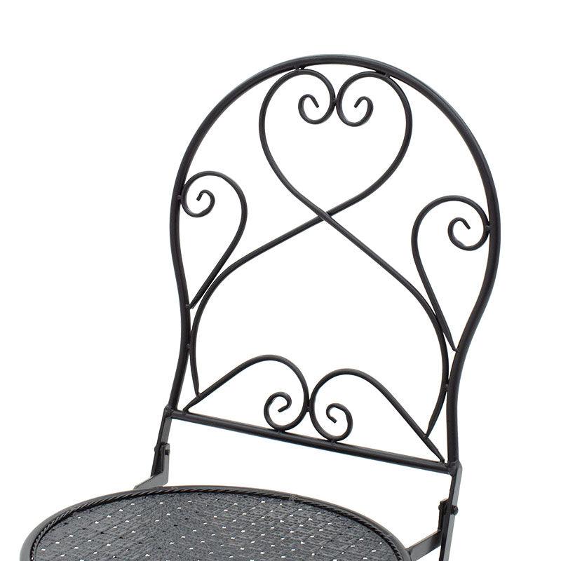 Set Masa si Scaune Gradina Walen 3 Piese Negru, Alb, 60x60x93 cm - Negru