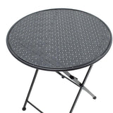 Set Masa si Scaune Gradina Walen 3 Piese Negru, Alb, 60x60x93 cm - Negru
