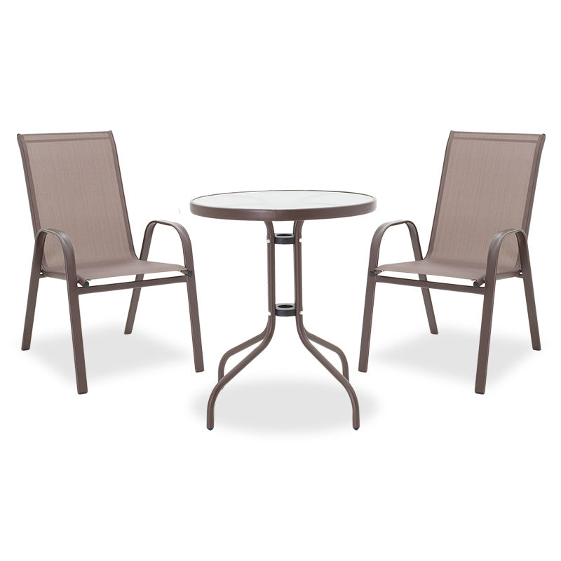Set Masa si Scaune Gradina Watson-Calan 3 Piese, Maro, 70x60x70 cm
