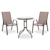 Set Masa si Scaune Gradina Watson-Calan 3 Piese, Maro, 70x60x70 cm