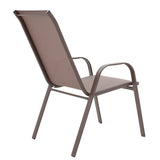 Set Masa si Scaune Gradina Watson-Calan 3 Piese, Maro, 70x60x70 cm