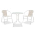 Set Masa si Scaune Gradina Watson-Obbi 3 Piese, Alb, 60x60x70 cm