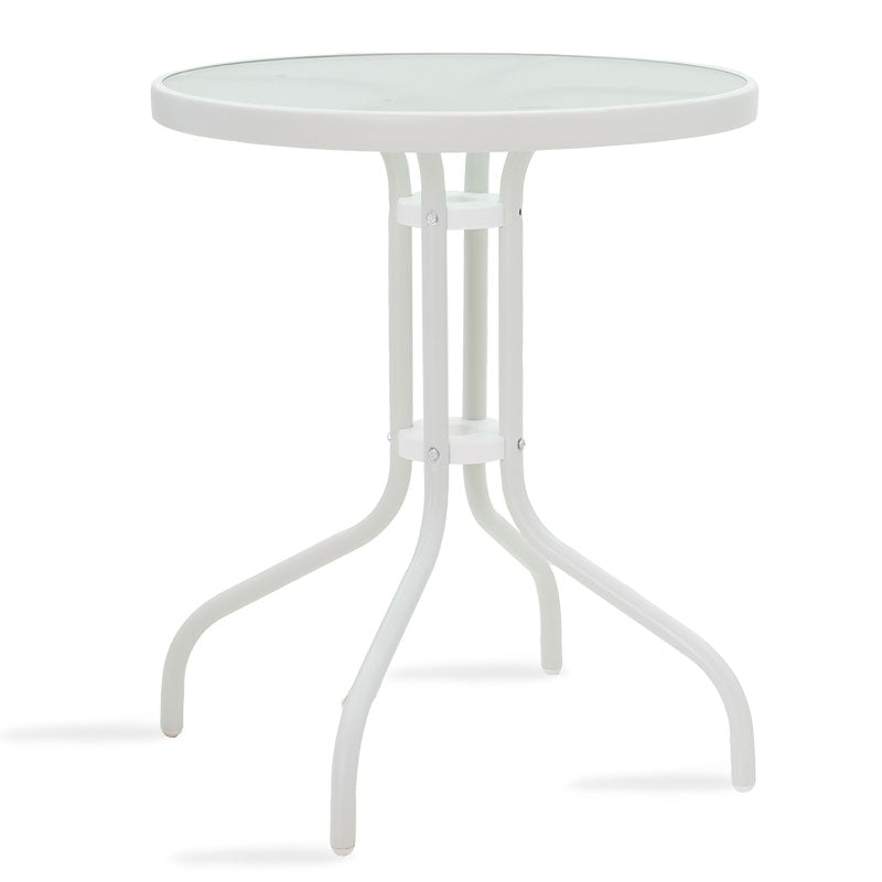 Set Masa si Scaune Gradina Watson-Obbi 3 Piese, Alb, 60x60x70 cm