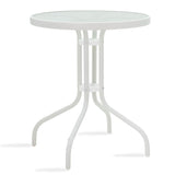 Set Masa si Scaune Gradina Watson-Obbi 3 Piese, Alb, 60x60x70 cm