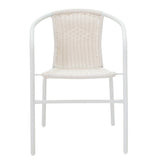 Set Masa si Scaune Gradina Watson-Obbi 3 Piese, Alb, 60x60x70 cm