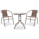 Set Masa si Scaune Gradina Watson-Obbi 3 Piese, Maro, 60x60x70 cm