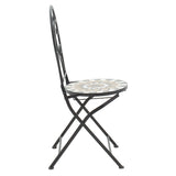 Set Masa si Scaune Mosaic 3 Piese, Negru - Multicolor, 60x60x94 cm