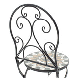Set Masa si Scaune Mosaic 3 Piese, Negru - Multicolor, 60x60x94 cm