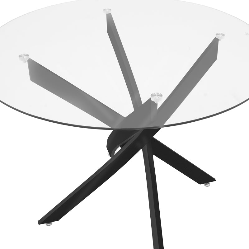 Set masa si scaune Murde Black, Metal, Negru, D100x75 cm
