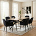 Set masa si scaune Noor Armchairs, Sonoma-Negru, 160x90x75 cm