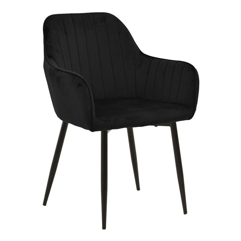 Set masa si scaune Noor Armchairs, Sonoma-Negru, 160x90x75 cm