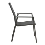 Set masa si scaune Pinap-Dashiell, 5 piese, D110x74 cm - Negru