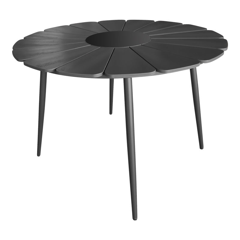 Set masa si scaune Pinap-Dashiell, 5 piese, D110x74 cm - Negru