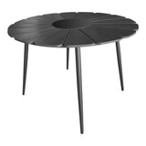 Set masa si scaune Pinap-Dashiell, 5 piese, D110x74 cm - Negru