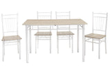 Set masa si scaune Roza, 5 piese, Nuc - Alb - Sonoma - Gri, 120x70x75 cm - Alb