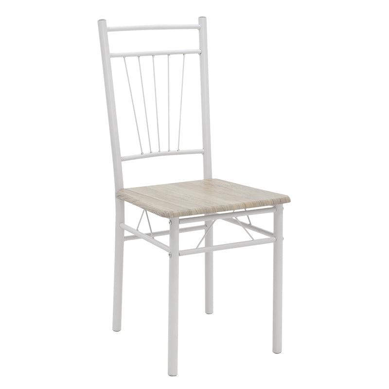 Set masa si scaune Roza, 5 piese, Nuc - Alb - Sonoma - Gri, 120x70x75 cm - Alb