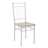 Set masa si scaune Roza, 5 piese, Nuc - Alb - Sonoma - Gri, 120x70x75 cm - Alb