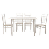 Set masa si scaune Roza, 5 piese, Nuc - Alb - Sonoma - Gri, 120x70x75 cm - Set masa si scaune Roza, 5 piese, Nuc - Alb - Sonoma - Gri, 120x70x75 cm - 072-000028