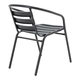 Set masă și scaune Tade-Ensure, Metal și Sticlă, Negru, 140x80x70 cm