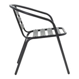 Set masă și scaune Tade-Ensure, Metal și Sticlă, Negru, 140x80x70 cm