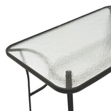Set masă și scaune Tade-Ensure, Metal și Sticlă, Negru, 140x80x70 cm