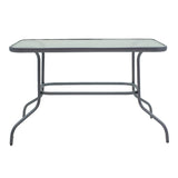 Set masă și scaune Valor-Sussie, metal și sticlă, Gri, 110x60x70 cm