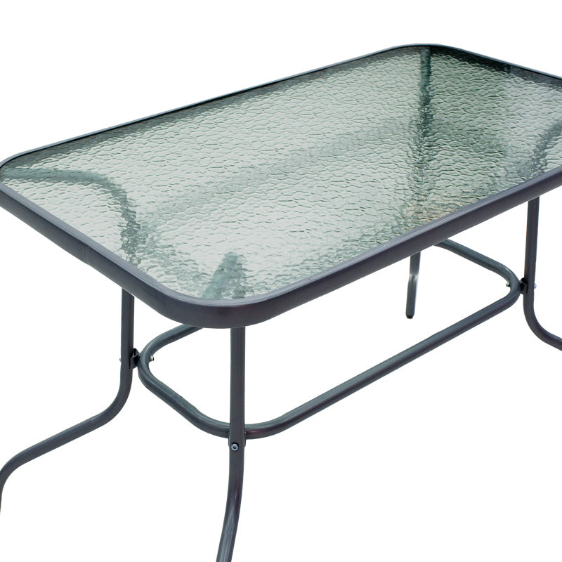 Set masă și scaune Valor-Sussie, metal și sticlă, Gri, 110x60x70 cm