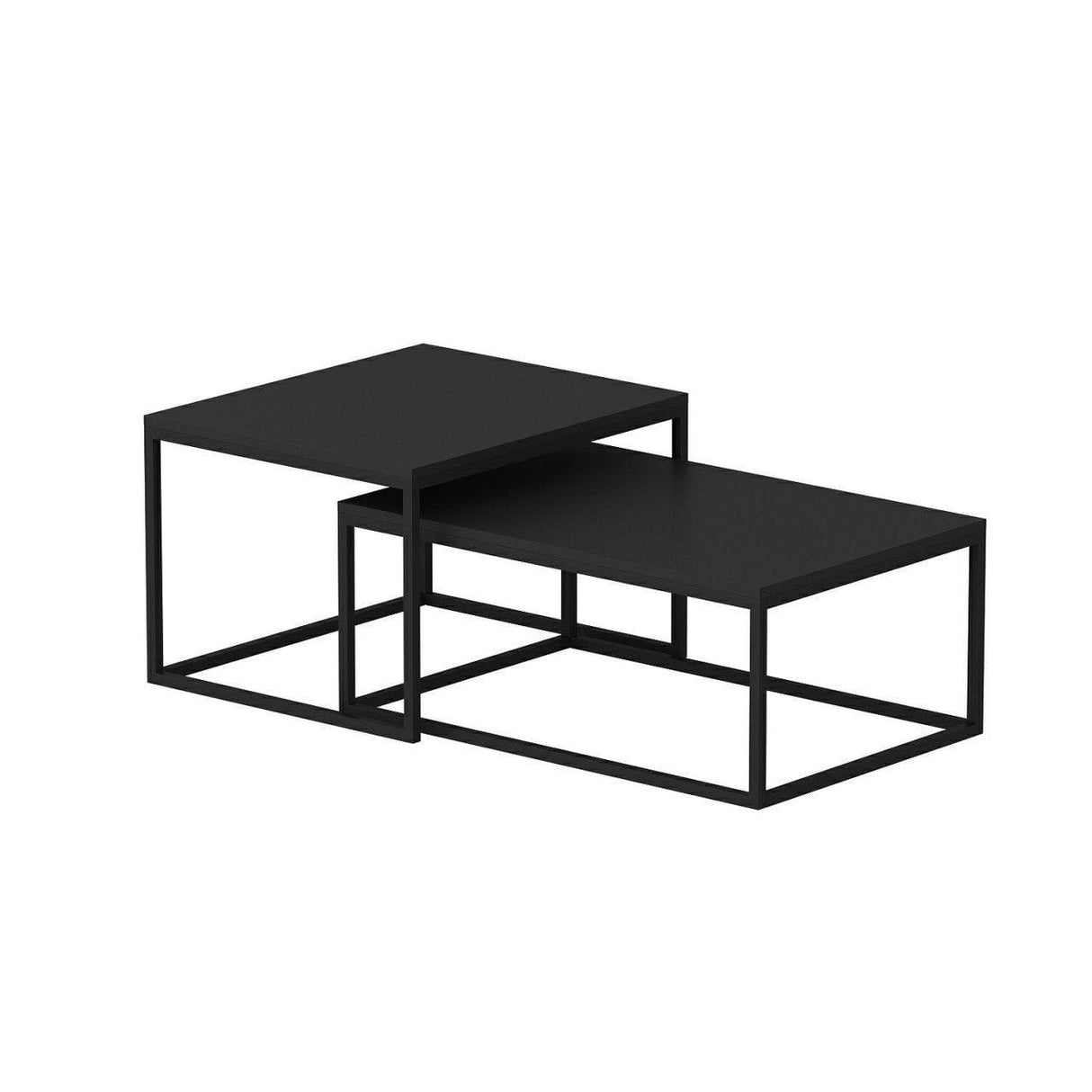 Set Masuta de Cafea Leka - Black, Negru, 60x45x47 cm