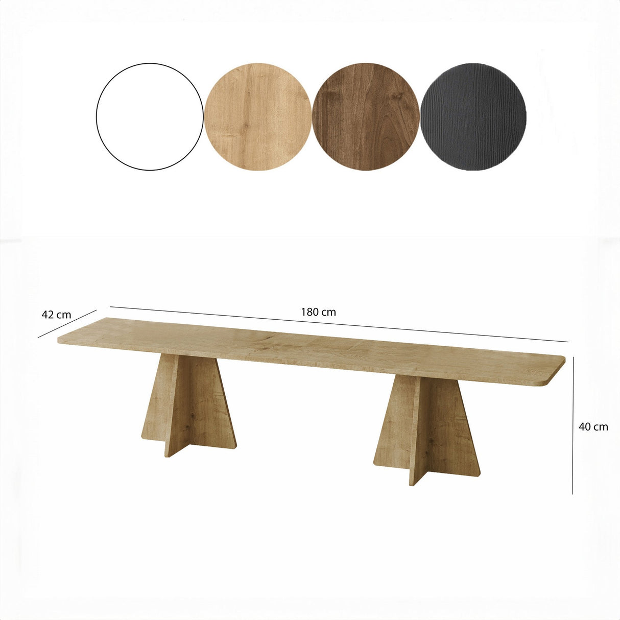 Set măsuțe de cafea Mushroom, Negru - Sapphire Oak, 180x42x40 cm - Sapphire Oak