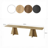 Set măsuțe de cafea Mushroom, Negru - Sapphire Oak, 180x42x40 cm - Sapphire Oak