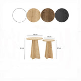 Set măsuțe de cafea Mushroom, Negru - Sapphire Oak, 180x42x40 cm - Sapphire Oak