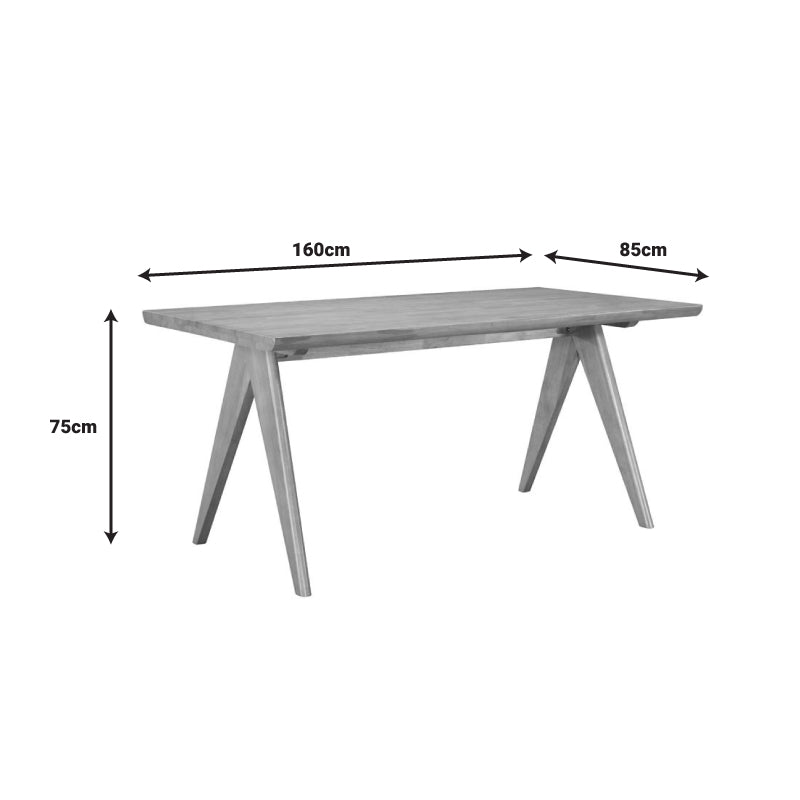Set mese de sufragerie Winslow, 7 piese, nuc deschis, 160x85x75 cm