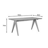Set mese de sufragerie Winslow, 7 piese, nuc deschis, 160x85x75 cm