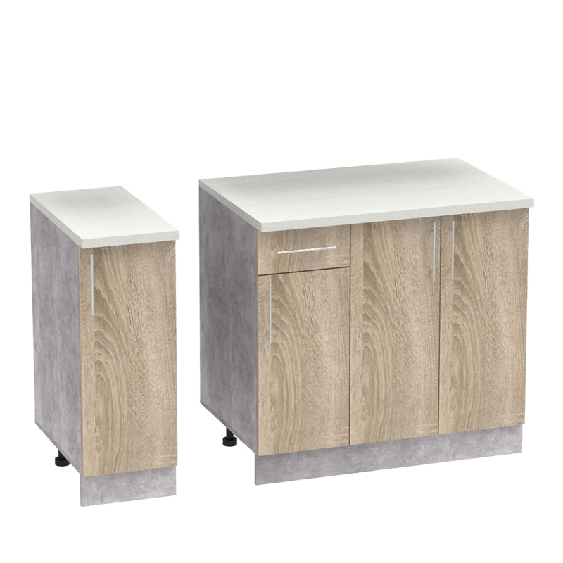 Set mobila bucatarie 4 buc Festa II, Sonoma, 120x60x85 cm, imagine suplimentara