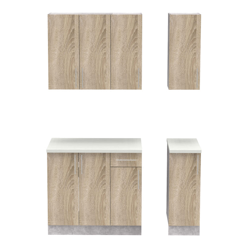 Set mobila bucatarie 4 buc Festa II, Sonoma, 120x60x85 cm, perspectiva suplimentara
