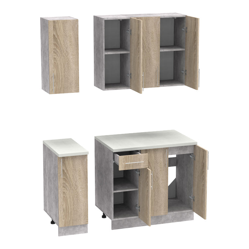 Set mobila bucatarie 4 buc Festa II, Sonoma, 120x60x85 cm