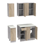 Set mobila bucatarie 4 buc Festa II, Sonoma, 120x60x85 cm