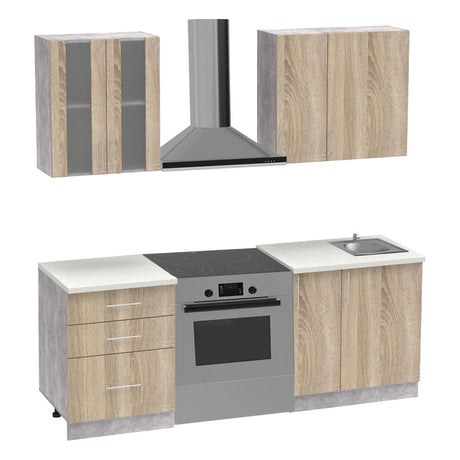 Set mobila bucatarie 4 buc Festa II, Sonoma, 140x60x85 cm
