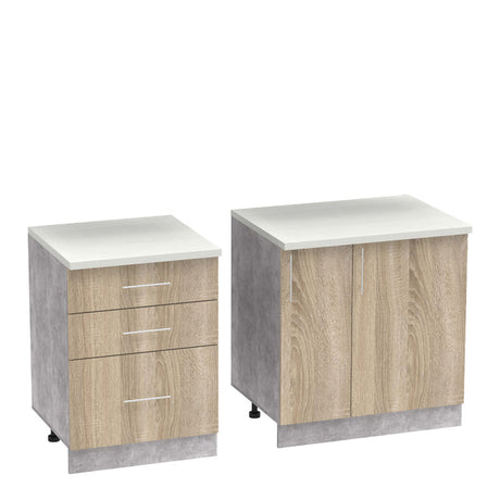 Set mobila bucatarie 4 buc Festa II, Sonoma, 140x60x85 cm