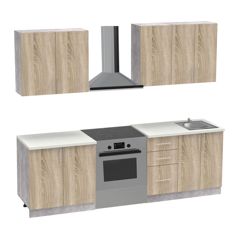Set mobila bucatarie 4 buc Festa V, Sonoma, 160x60x85 cm