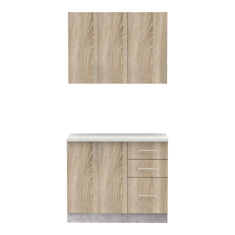 Set mobila bucatarie Festa, Sonoma, 100x60x85 cm, perspectiva suplimentara