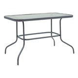 Set Mobilă de Luat Masa cu Funcție Modulară Valor-Lindaria, Metal și Sticlă, Gri, 110x60x70 cm