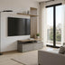 Set mobila living cu aspect de marmura, Perlento, culori bej și sonoma, lemn, 140x41x219 cm