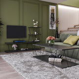 Set Mobila Sufragerie Basak, Alb - Stejar - Gri, 150x93x30 cm, 120x30x50 cm - Antracit