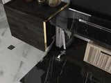 Set Mobila Sufragerie Meryem 2, 4 piese, Negru, 103x60x37 cm