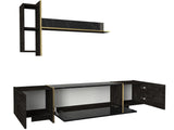 Set Mobila Sufragerie Meryem 2, 4 piese, Negru, 103x60x37 cm